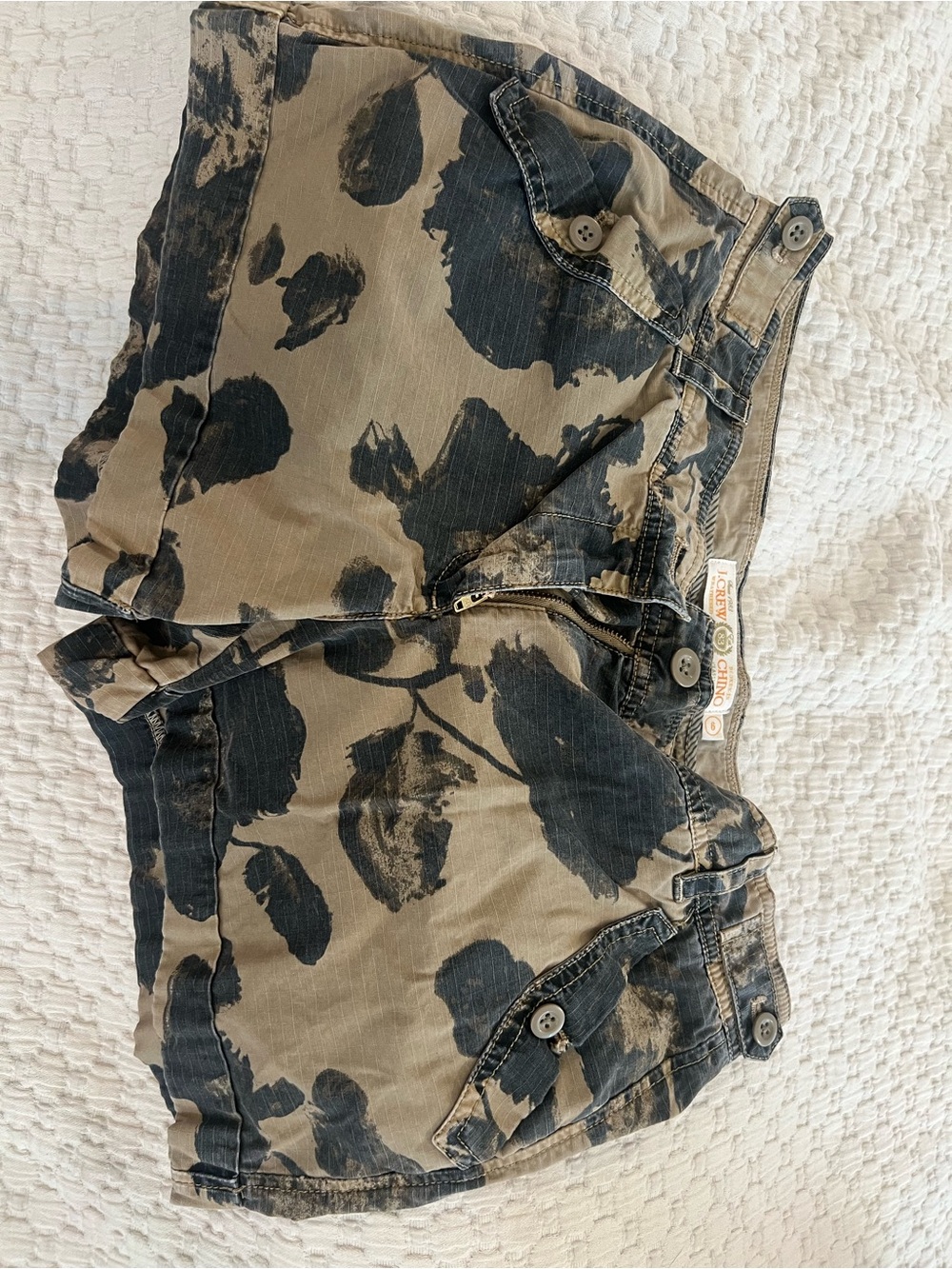 J. Crew Camouflage-Style Printed Women's Shorts in Taupe & Black